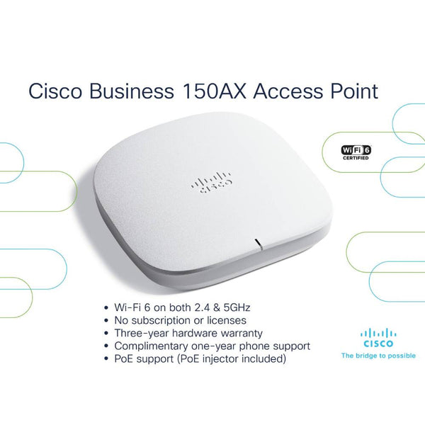 Access Point Cisco Business 150AX Wi-Fi 6 - Per Interni, Con PoE, Montaggio A Soffitto - Foto 4