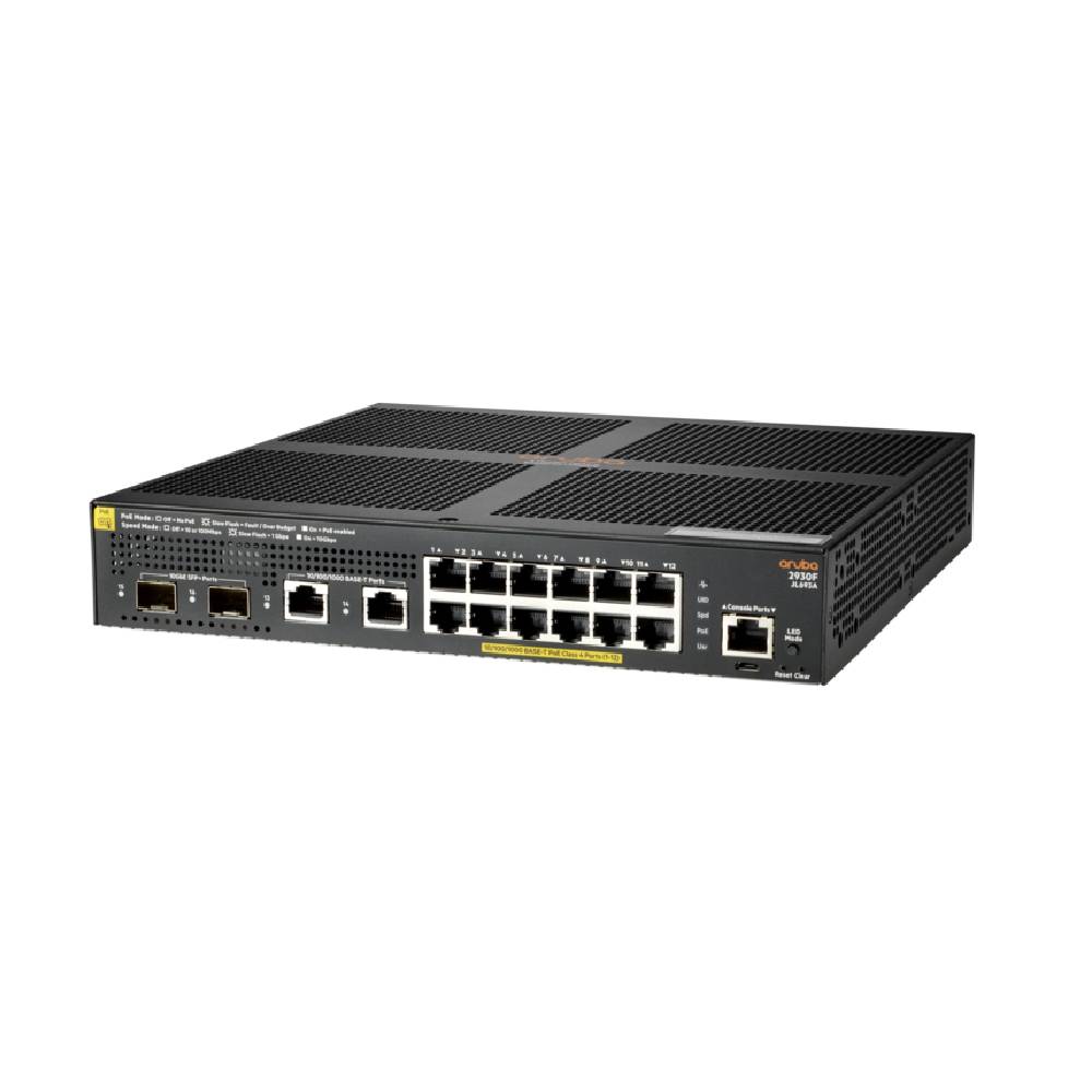 HPE Aruba 2930F 12G PoE+(139W) 2G/2SFP+ Switch | JL693A - Network Warehouse