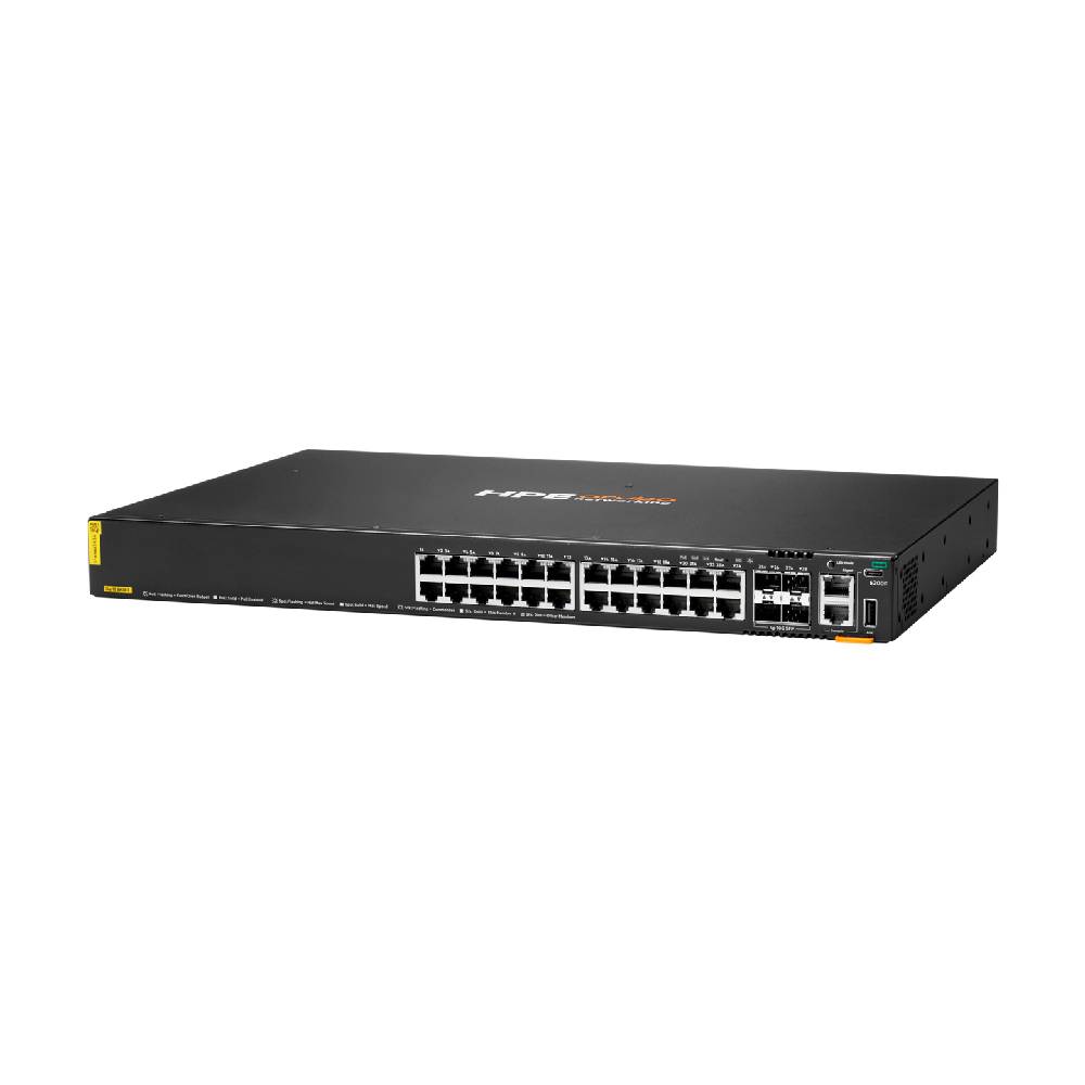 HPE Aruba CX 6200F 24G Class 4 PoE 4SFP+ 370W Switch | JL725B - Network Warehouse