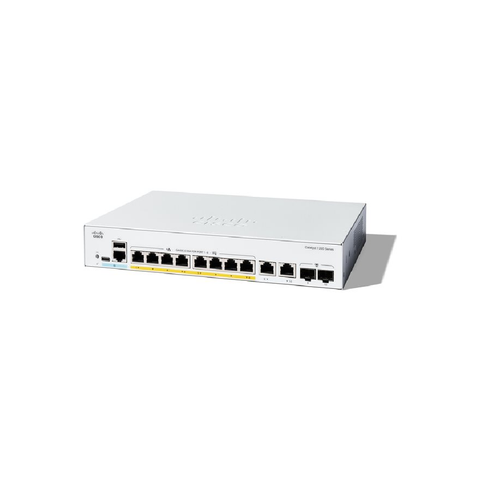 Cisco Catalyst 1200 8-Port PoE+ Gigabit Switch + 2 x Combo Ports | C1200-8FP-E-2G