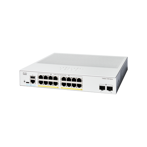 Cisco Catalyst 1300 16-Port PoE+ Gigabit Switch + 2x SFP | C1300-16P-2G