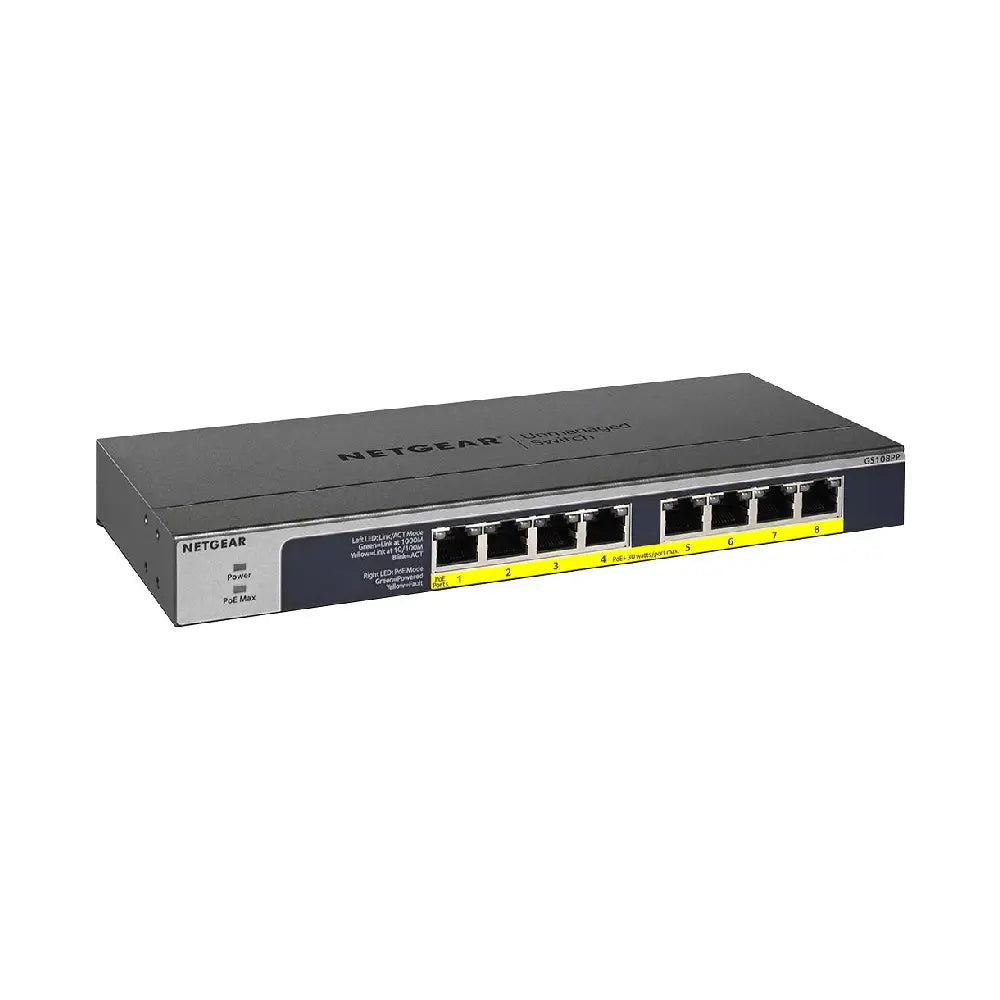 Netgear GS108PP 8-Port Gig PoE+ Switch | GS108PP-100EUS – Network Warehouse