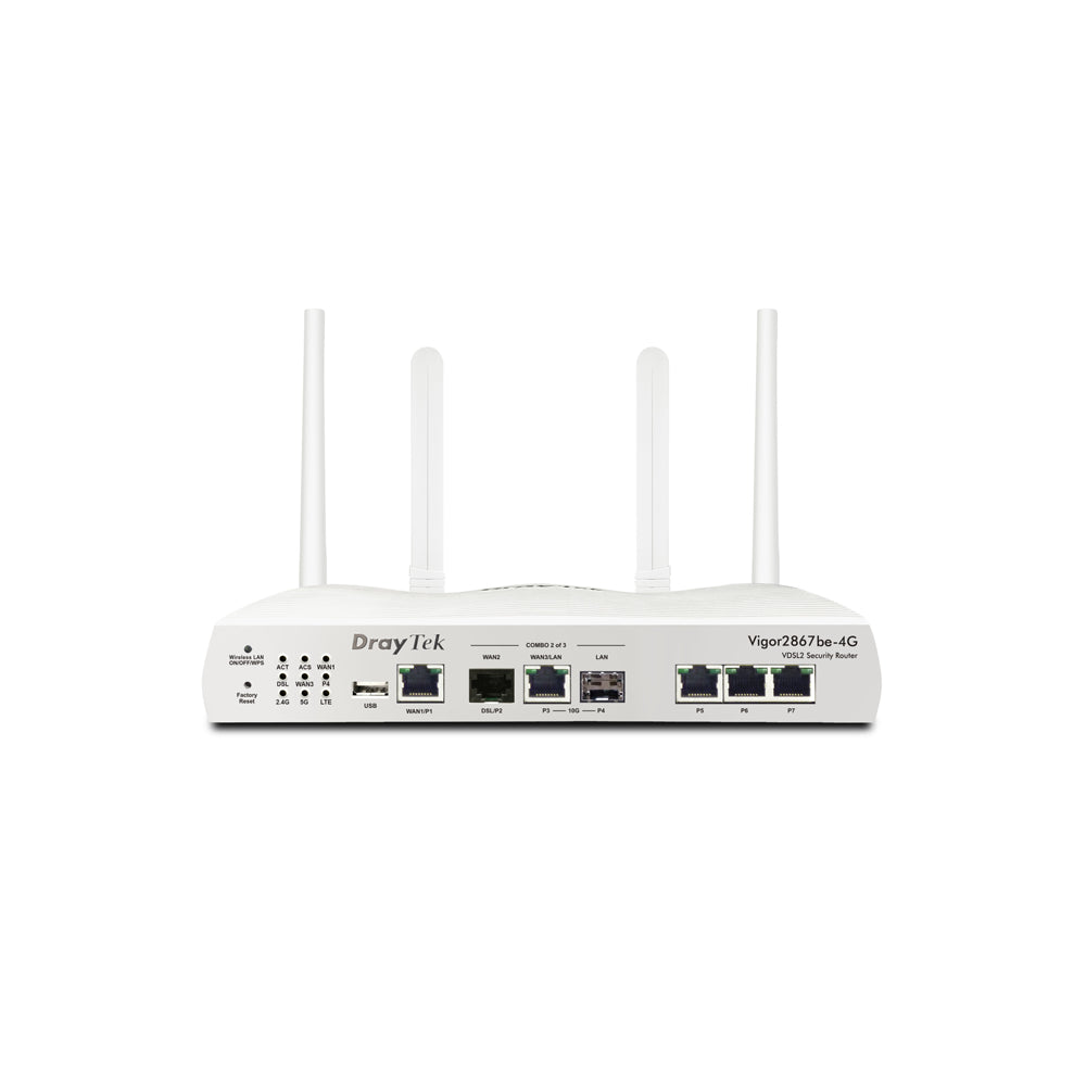 DrayTek Vigor 2867BE-4G Wi-Fi 7 Multi-WAN 4G LTE Router | V2867BE-4G-K