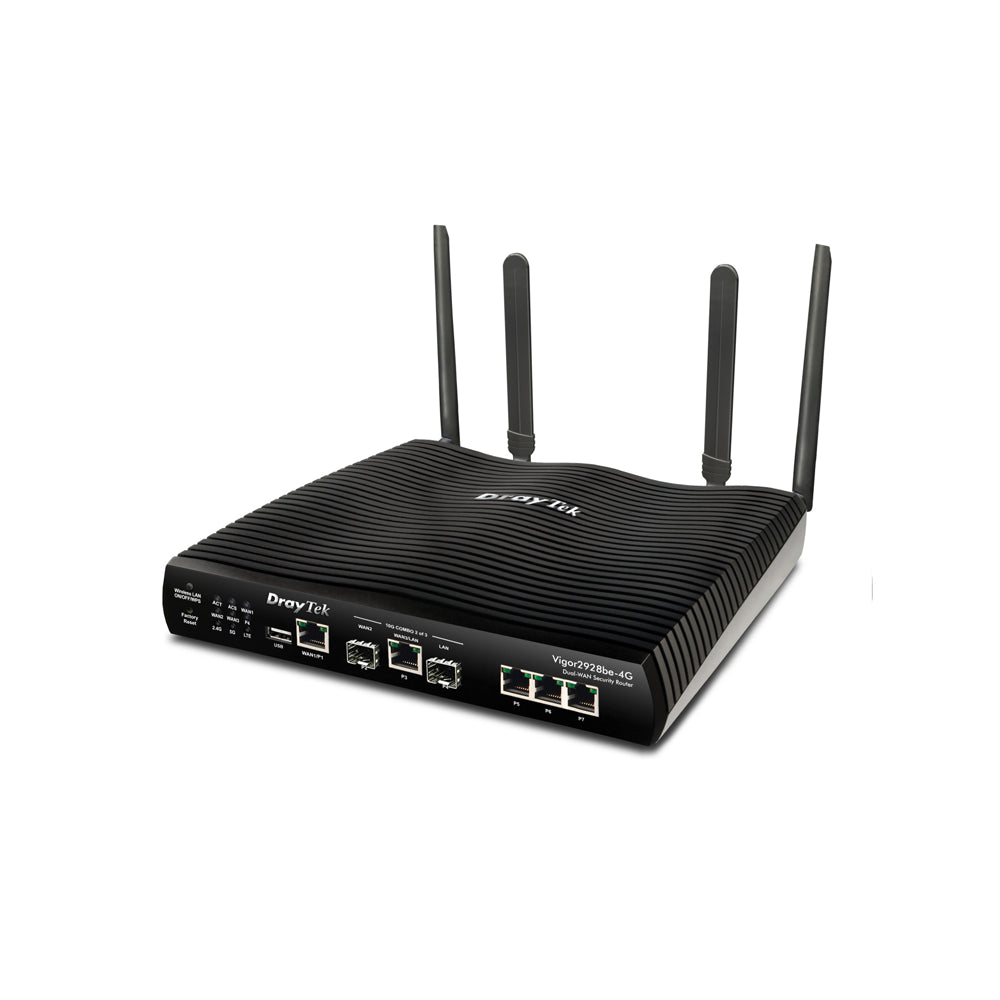 DrayTek Vigor 2928BE-4G Wi-Fi 7 10GbE Multi-WAN 4G LTE Router | V2928BE-4G-K