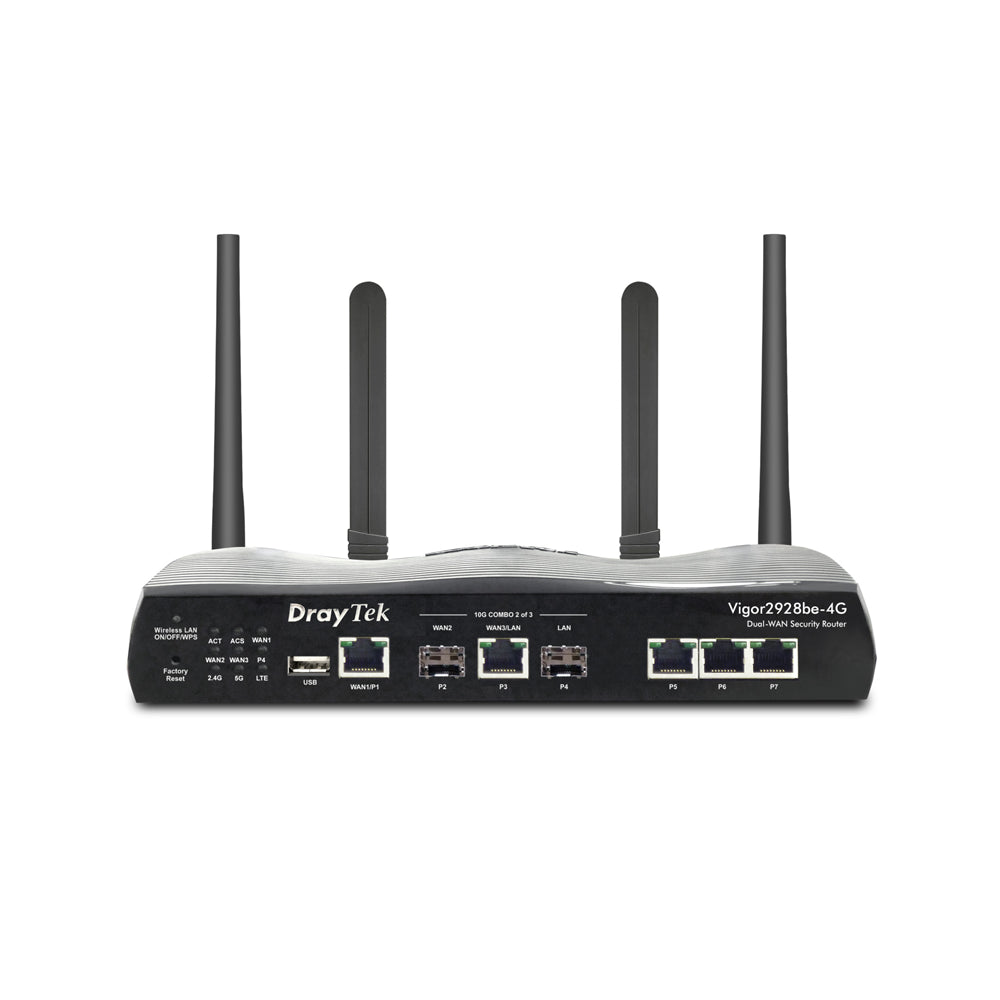 DrayTek Vigor 2928BE-4G Wi-Fi 7 10GbE Multi-WAN 4G LTE Router | V2928BE-4G-K