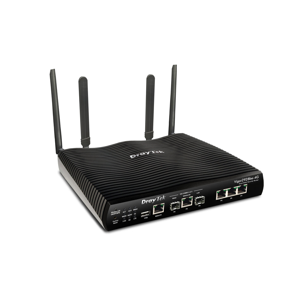 DrayTek Vigor 2928BE-4G Wi-Fi 7 10GbE Multi-WAN 4G LTE Router | V2928BE-4G-K