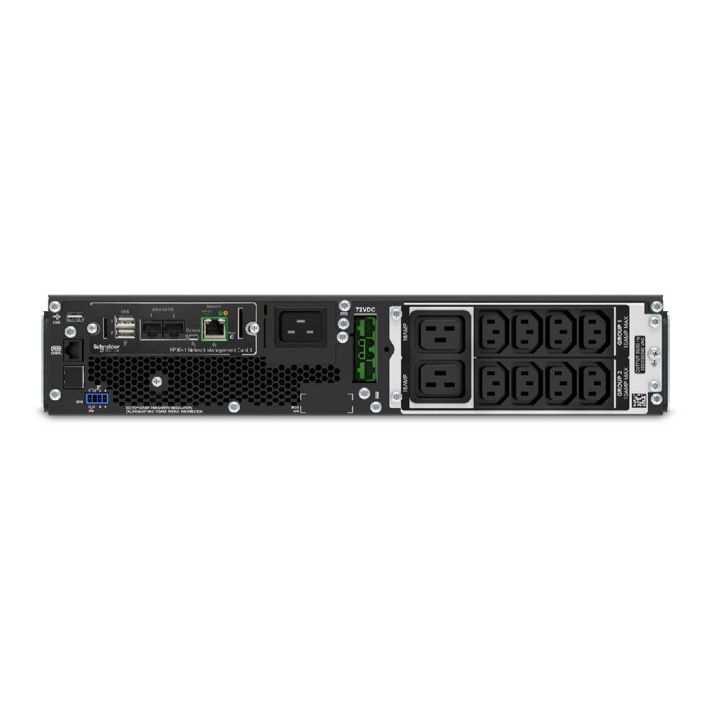 APC Smart - UPS On - Line, 2200VA, Rackmount 2U, 230V, 8x C13+2x C19 IEC outlets, Network Card, Extended runtime, W/ rail kit | SRT2200RMXLI - NC - Network Warehouse