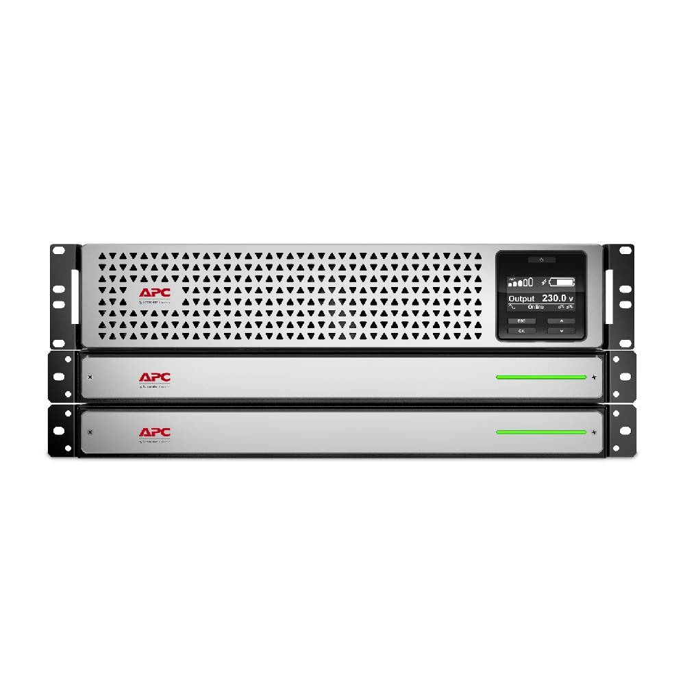 APC Smart - UPS On - Line, 3kVA, Rackmount 3U, 230V, 6x C13+2x C19 IEC outlets, Network Card,Extended runtime, W/ rail kit,W/ Lithium - ion external battery | SRTL3000RMXLI - NC - Network Warehouse