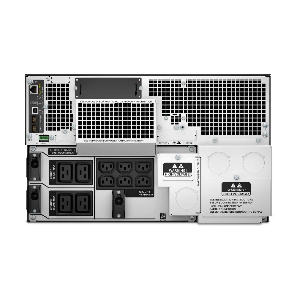APC Smart - UPS On - Line, 8kVA/8kW, Rackmount 6U, 230V 3:1 and 1:1, 6x C13+4x C19 IEC outlets, Network Card+SmartSlot, Extended runtime, W/ rail kit | SRT8KRMXLI - Network Warehouse