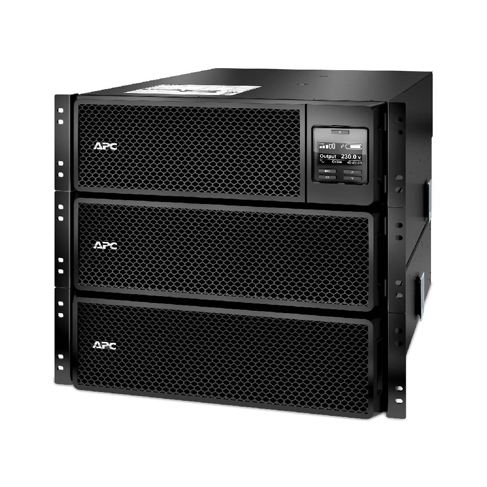 APC Smart - UPS On - Line, 8kVA/8kW, Rackmount 6U, 230V 3:1 and 1:1, 6x C13+4x C19 IEC outlets, Network Card+SmartSlot, Extended runtime, W/ rail kit | SRT8KRMXLI - Network Warehouse