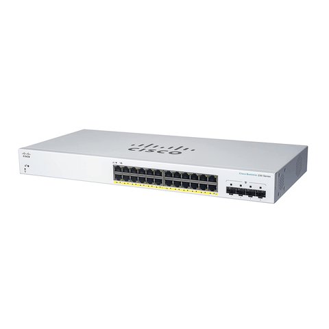 Cisco CBS220 24 - Port Smart Managed Gigabit PoE+ Switch + 4 x SFP+ | CBS220 - 24FP - 4X - UK - Network Warehouse