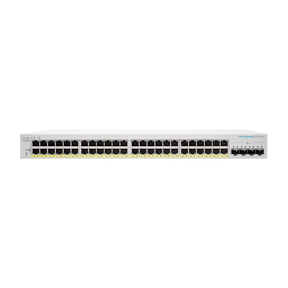 Cisco CBS220 48 - Port Smart Managed Gigabit PoE+ Switch + 4 x SFP+ | CBS220 - 48FP - 4X - UK - Network Warehouse