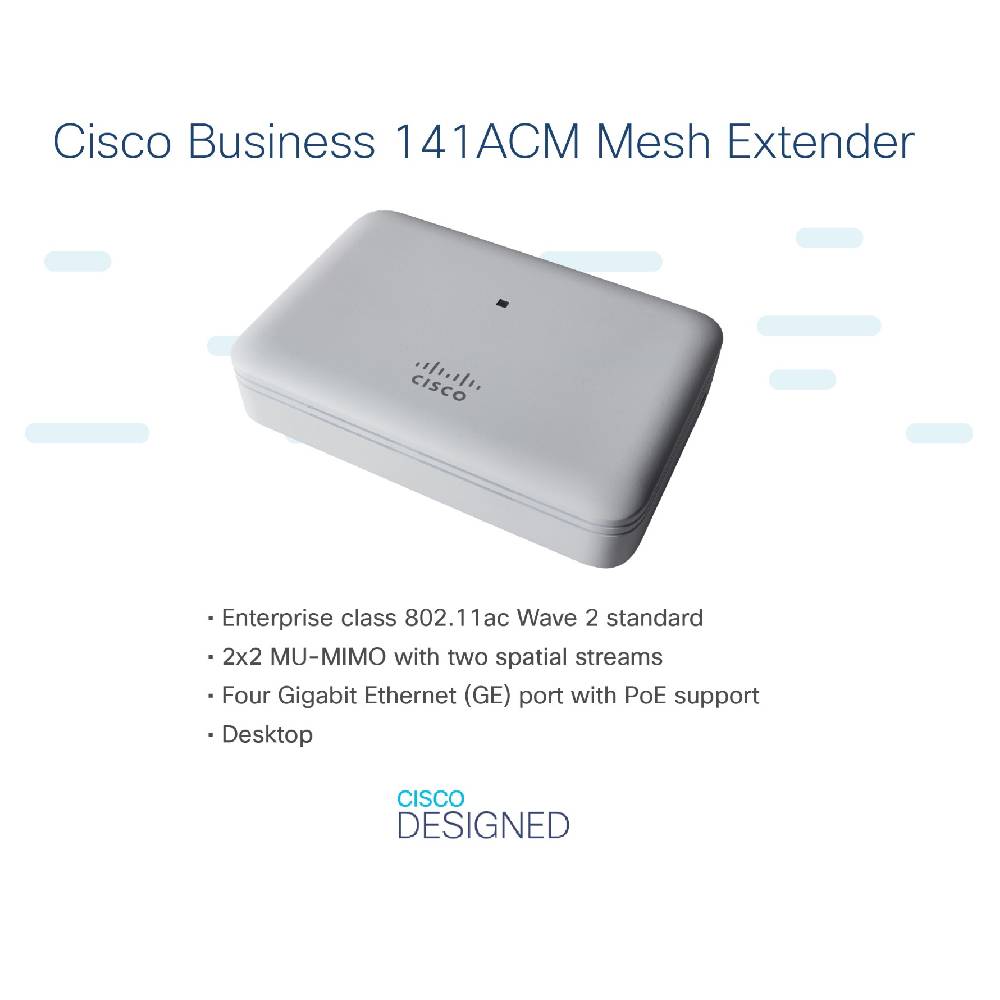 Cisco WiFi 5 PoE Mesh Extender (1011Mbps AC) | CBW141ACME - UK - Network Warehouse