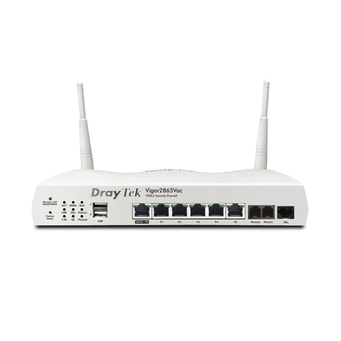 DrayTek Vigor 2865vac Multi - WAN VDSL2 Gigabit Ethernet Wireless 802.11ac Router & VoIP | V2865VAC - K | EOL - Network Warehouse