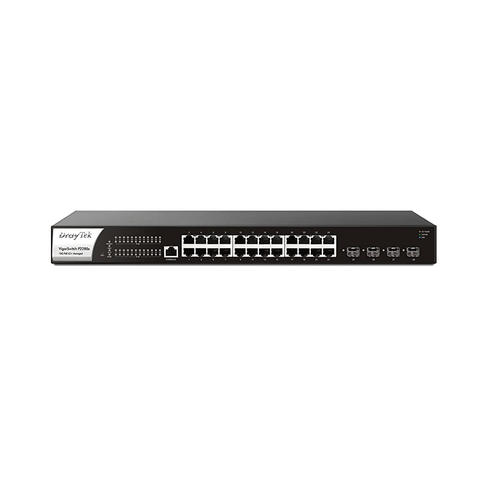 DrayTek VigorSwitch 24 - Port Gigabit L2+ Managed PoE+ Switch + 4x SFP+ Ports | VSP2280X - K | EOL - Network Warehouse