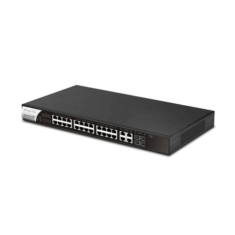 DrayTek VigorSwitch 24 - Port Gigabit PoE+ Smart Managed Switch & 4 x SFP Ports | VSP1280 - K | EOL - Network Warehouse