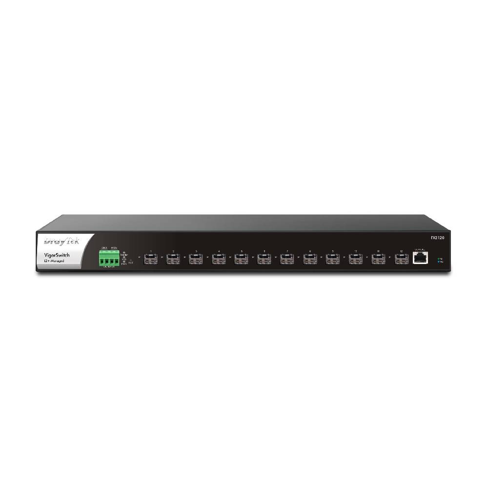 DrayTek VigorSwitch FX2120 12 Port SFP+ Switch | VSFX2120 - K - Network Warehouse