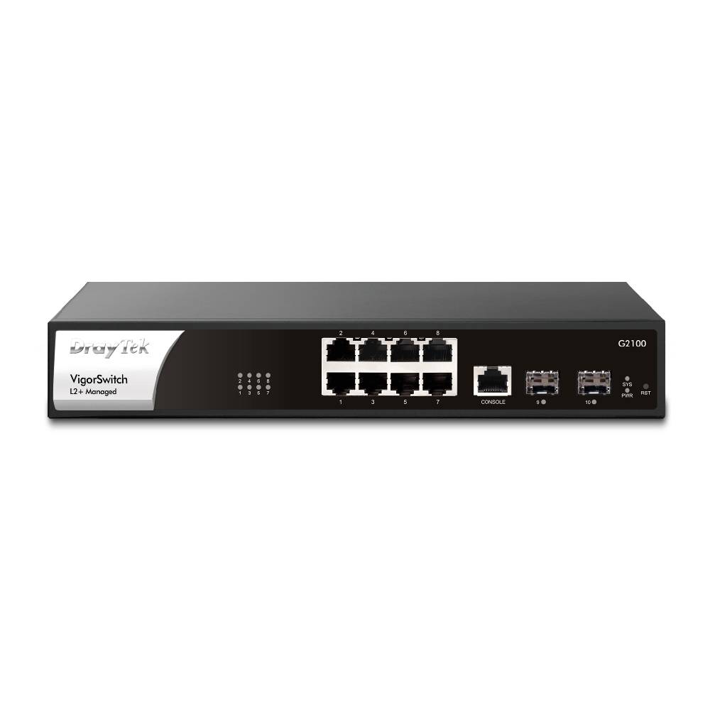 DrayTek VigorSwitch G2100 8 Port Gigabit Switch + 2 x SFP| VSG2100 - K - Network Warehouse