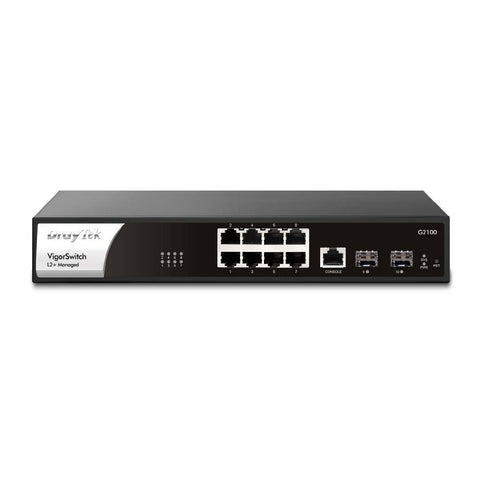 DrayTek VigorSwitch G2100 8 Port Gigabit Switch + 2 x SFP| VSG2100 - K - Network Warehouse