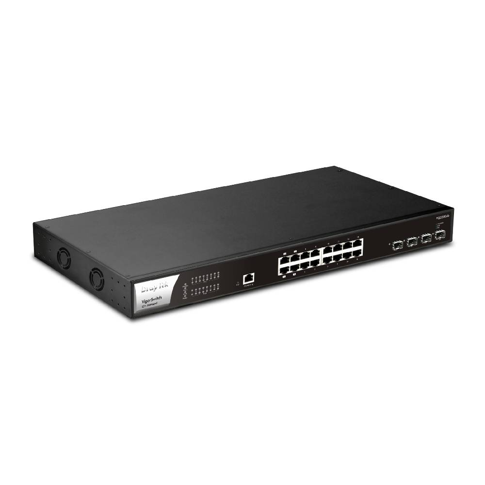 DrayTek VigorSwitch PQ2200XB 16 Port 2.5 Gigabit PoE+/PoE++ Switch + 4 x SFP+ | VSPQ2200XB - K - Network Warehouse