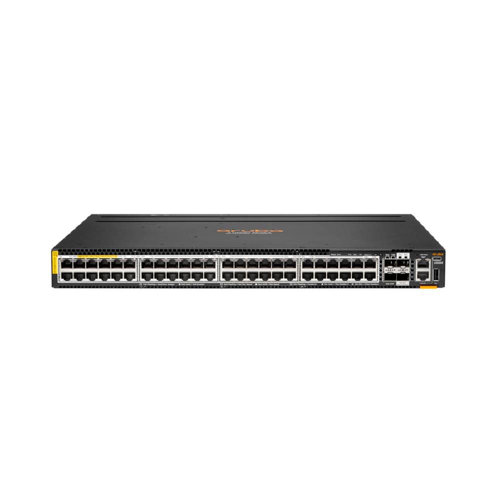 HPE Aruba CX 6300M 48p HPE Smart Rate 1G/2.5G/5G Class8 PoE and 2p 50G and 2p 25G Switch | R8S90A - Network Warehouse